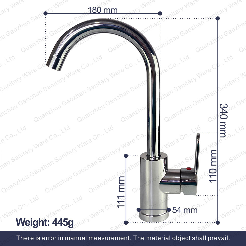 Modern high quality 360 rotating hot and cold 304 stainless steel kitchen sink single hole faucet