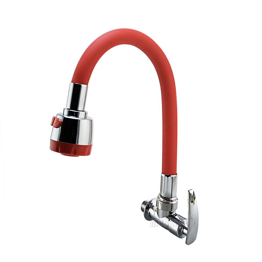 MCBKRPDIO new design colorful flexible hose wall mounted kitchen sink tap with spray head