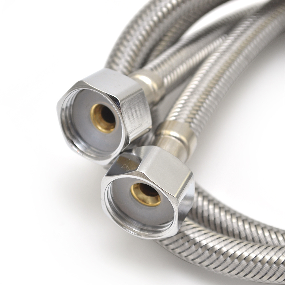 600mm Faucet Connector, Braided Stainless Steel Supply Hose 3/8 Inch Female Compression Thread x 1/2 Male Connector