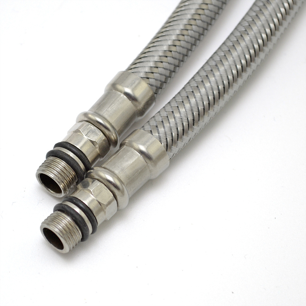 600mm Faucet Connector, Braided Stainless Steel Supply Hose 3/8 Inch Female Compression Thread x 1/2 Male Connector