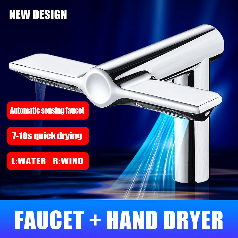 automatic basin smart thermostatic faucet digital water tap electric touchless faucet  with wind dryer