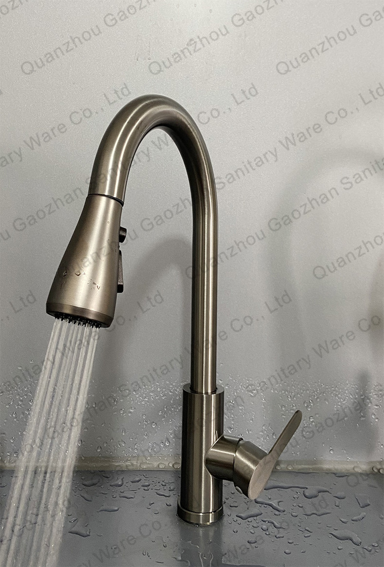 304 Stainless Black Kitchen Faucet Single Handle Pull Out Kitchen Faucet Flexible Kitchen Faucet For Home