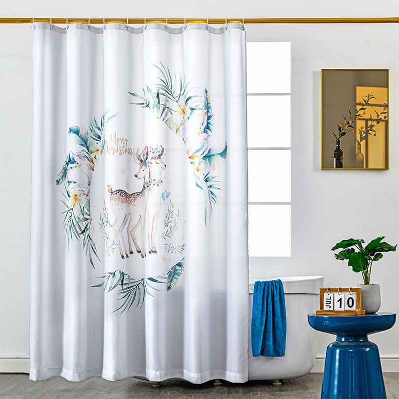 Bathroom Rug and Shower Curtain Printed Animal Bath Curtains Cortinas De Bano Custom Shower Curtain for Bathroom