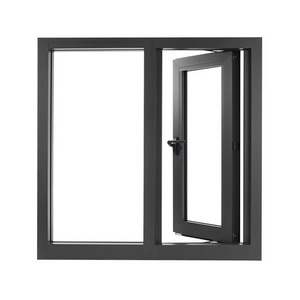 Aluminum Double Glass Wooden Color Awing Tilt Turn Window Casement Windows