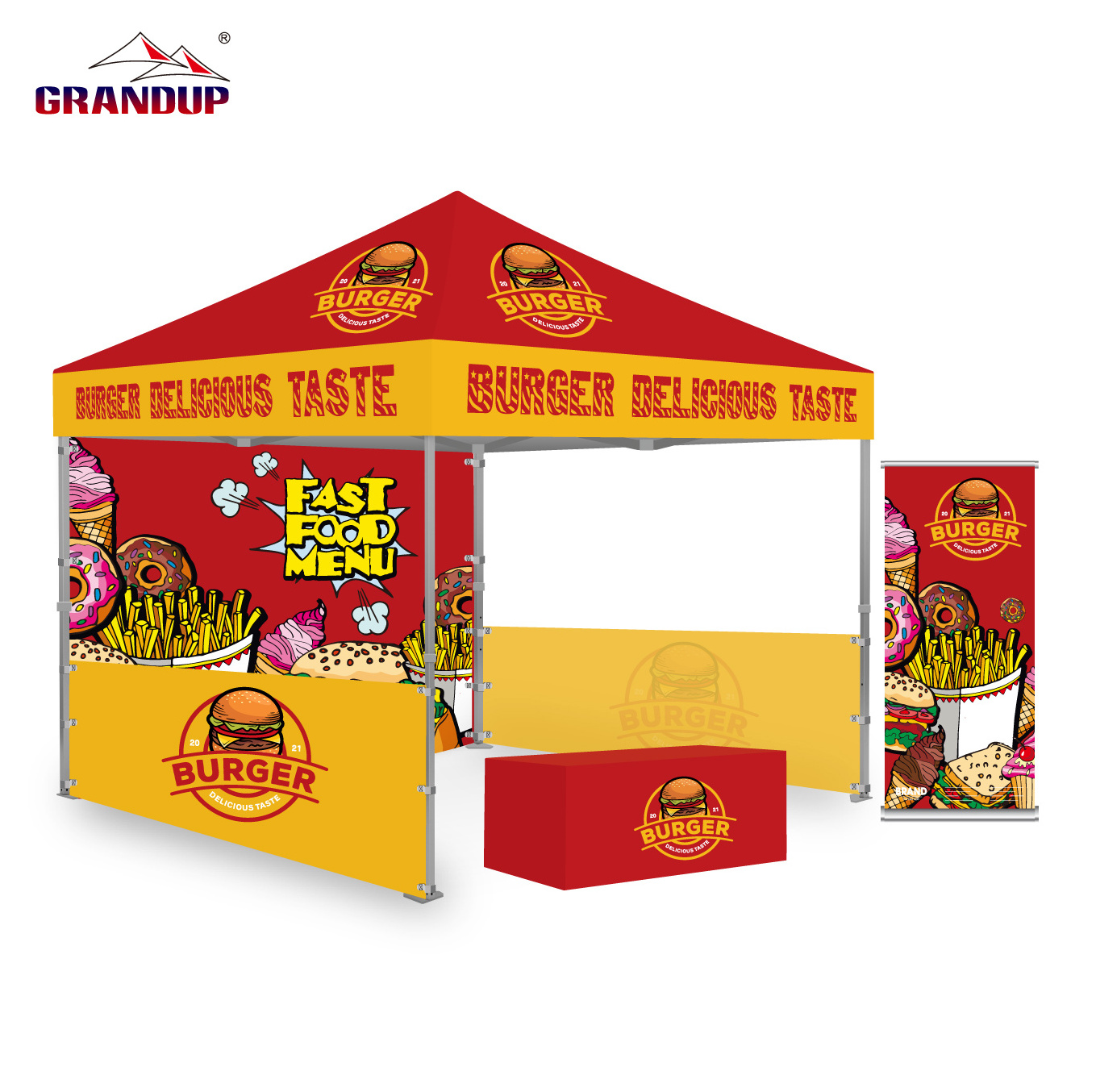 GRANDUP digital printing gazebos Manufacturer 3x6 3x4.5 3x3 outdoor folding canopy tent 10x10 gazebo trade show tent