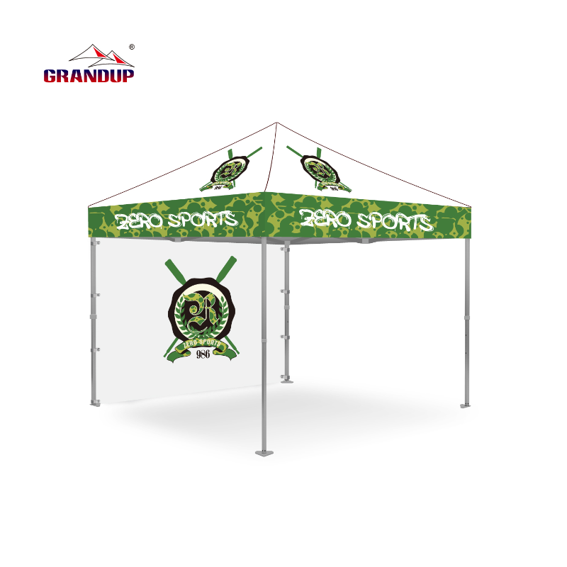 GRANDUP Colorful Printed aluminium foldable tent market tent trade show tents canopy with sidewall