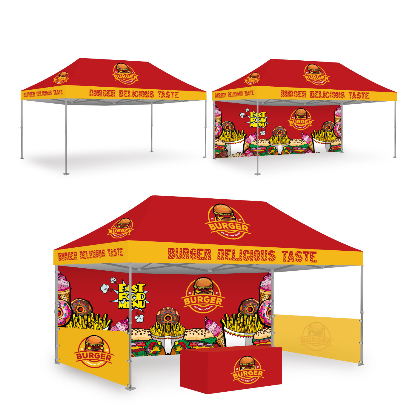 GRANDUP Custom Logo Canopy 3x3 3x6 Trade Show Tent Gazebo Pop Up tent Aluminum Frame 10x20 10x10 Custom Print Canopy Tent