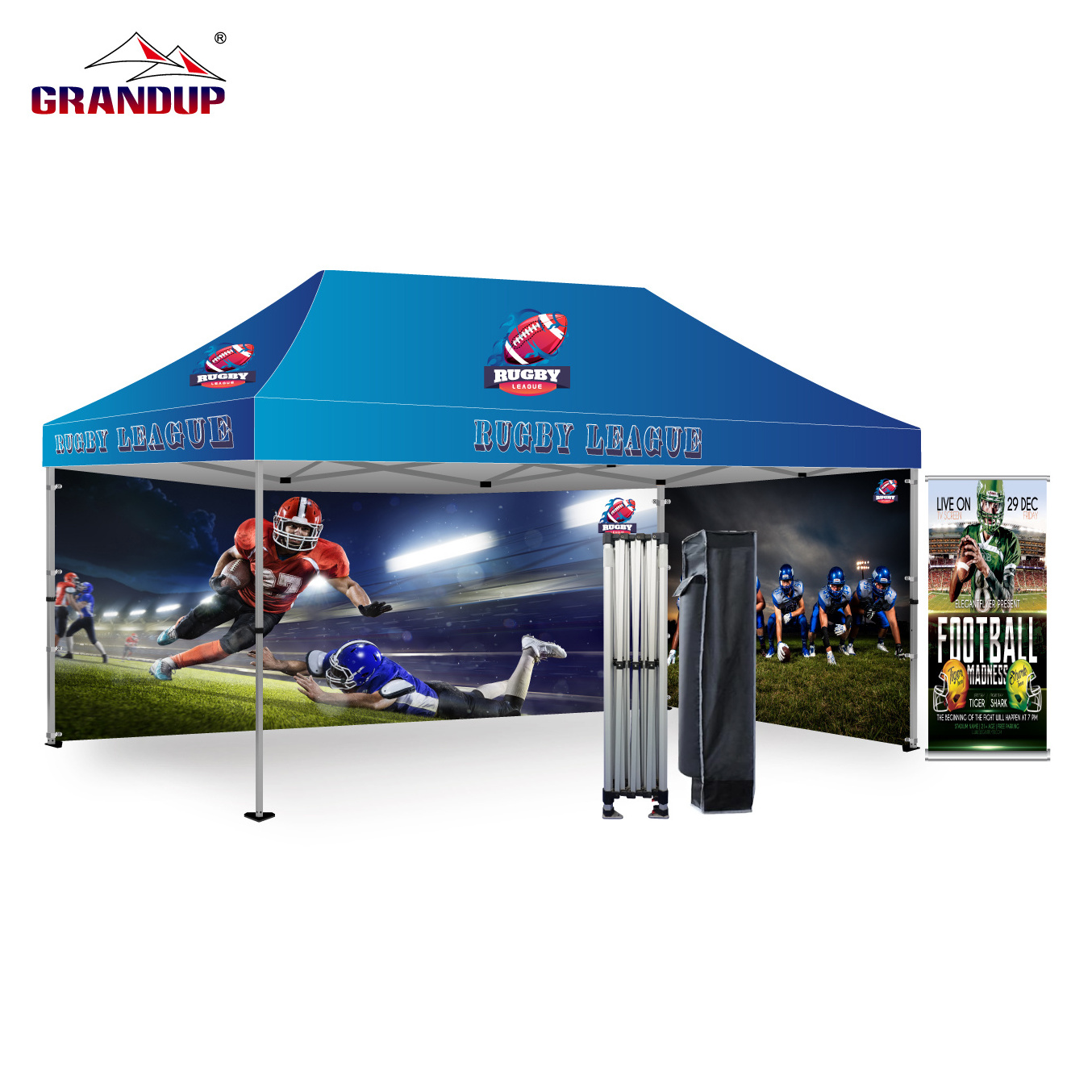 GRANDUP Free design Promotional Trade Show Tent Outdoor Portable Waterproof Durable Folding Pop Up Gazebo Canopy Event Tent