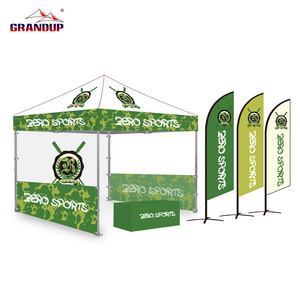 GRANDUP Colorful Printed aluminium foldable tent market tent trade show tents canopy with sidewall