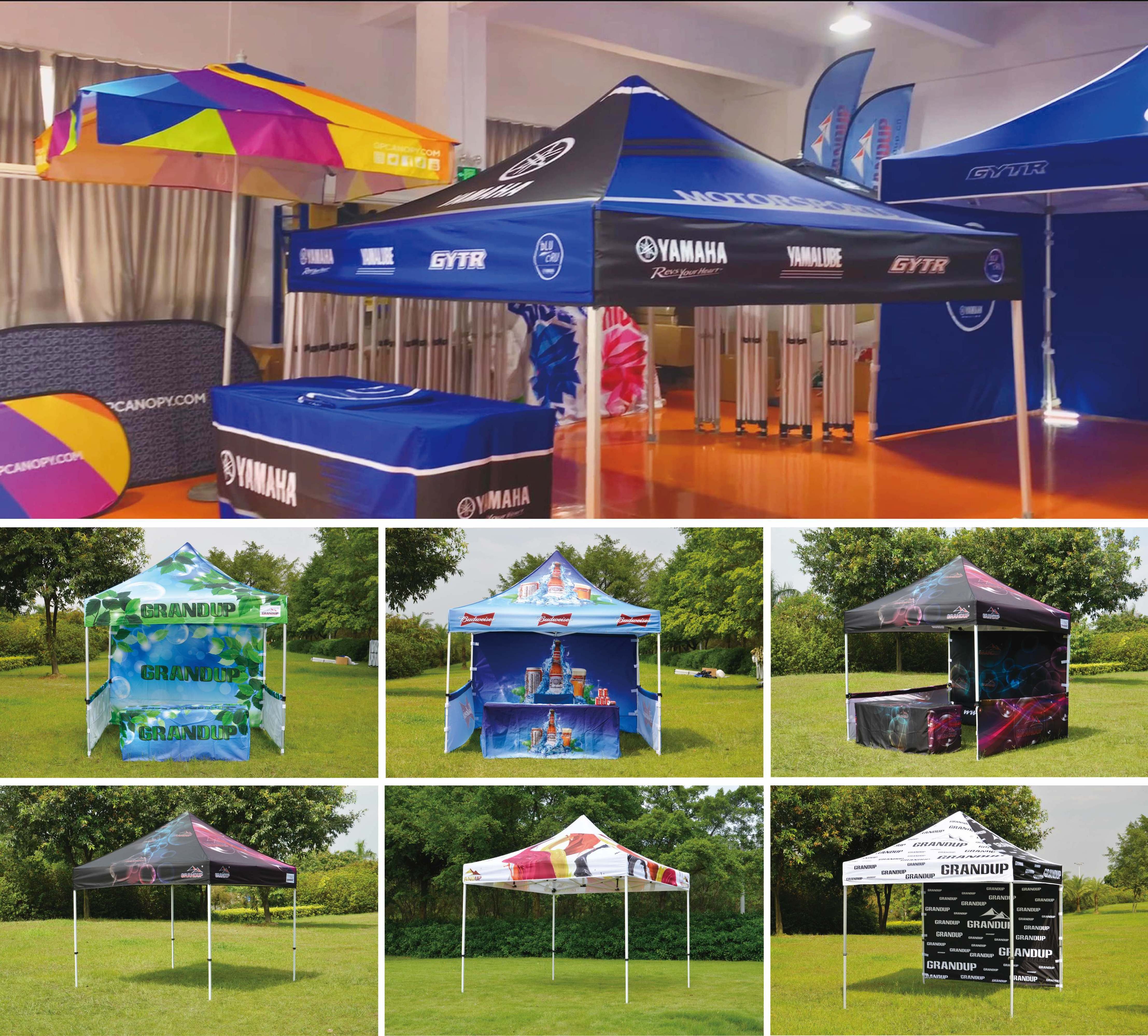 GRANDUP Industrial commercial gazebo pop up tent 10x20 ft with custom sidewalls Outdoor promotional trade show tent