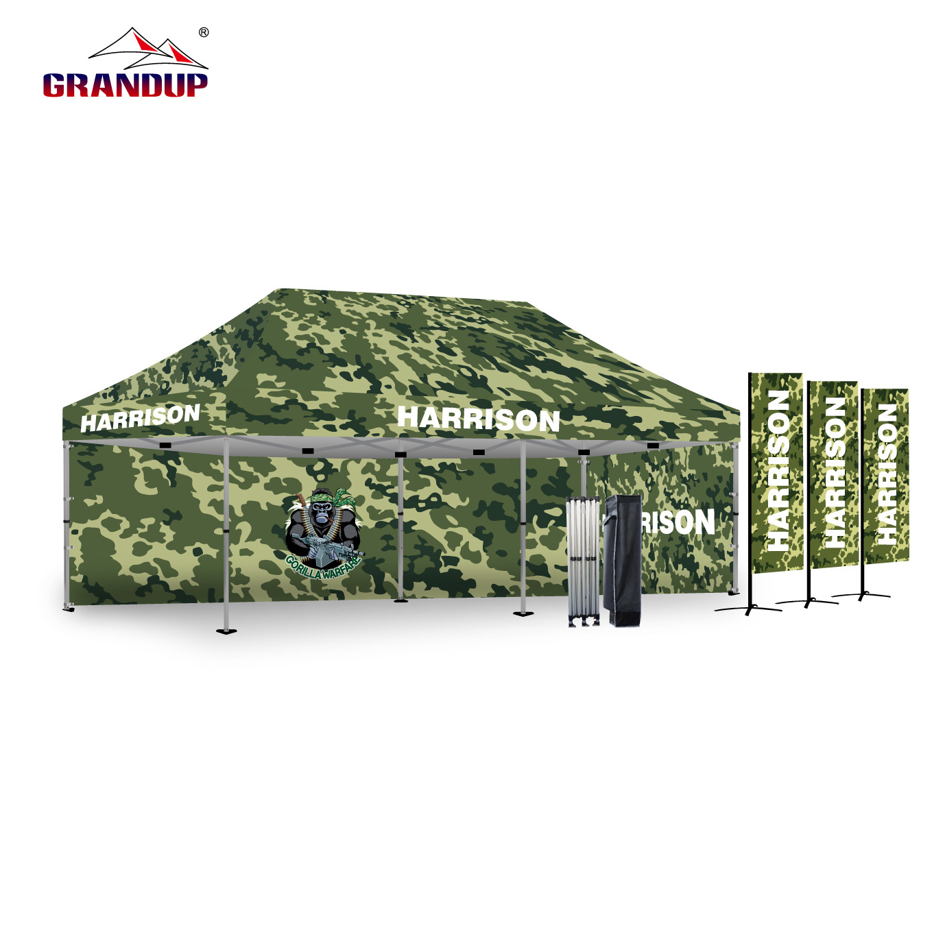 GRANDUP Custom Personalized 10x10 ft Pop Up Canopy Tent Event Aluminum Frame waterproof Advertising Folding trade show Tents