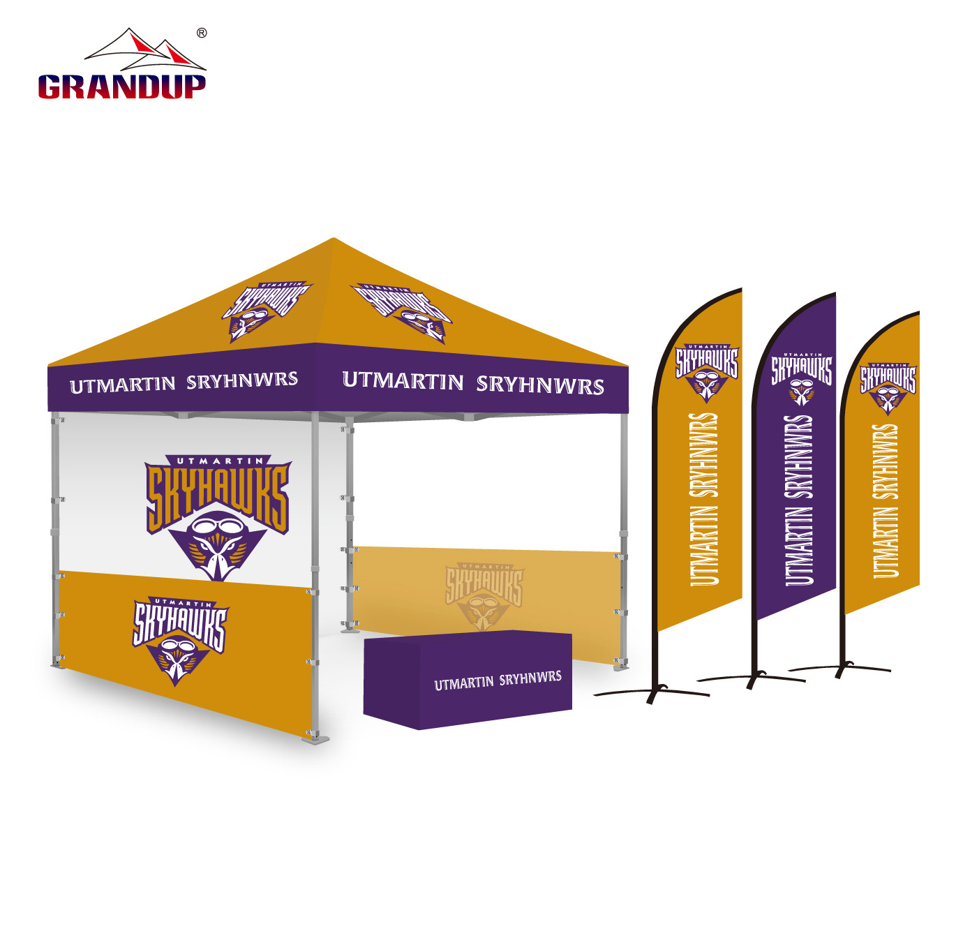 GRANDUP shelter canopy tent waterproof Aluminum Outdoor Folding Canopy Promotion Advertising Trade Show Market Tent