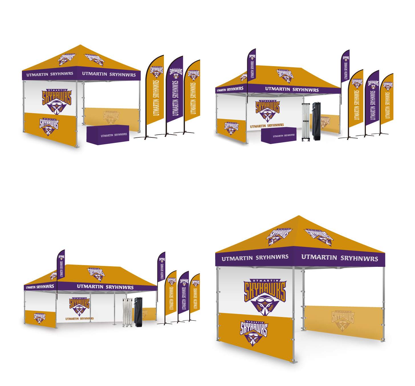 GRANDUP Custom Printed Canopy Pop up Tent Canopy aluminum hexagonal frame tent with custom logo printing