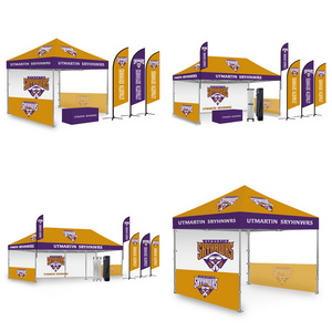 GRANDUP Custom Printed Canopy Pop up Tent Canopy aluminum hexagonal frame tent with custom logo printing