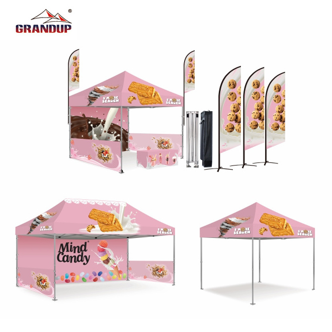 Free design Folding Canopy advertising Tent Gazebo pop up Tent aluminium Frame Outdoor Folding Trade Show Tent with sidewall