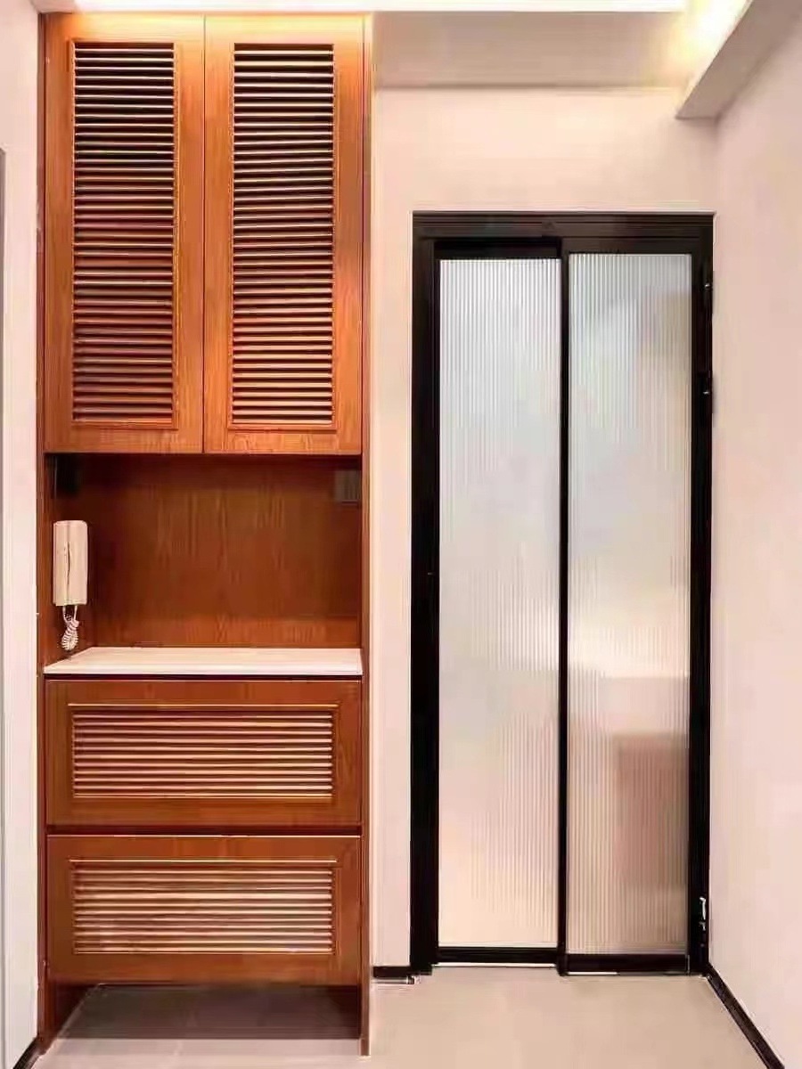 High Quality Narrow Aluminum Alloy Swing Entry Doors for Kitchen Room with Glass Slide Door