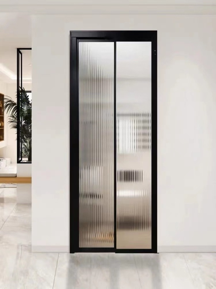 High Quality Narrow Aluminum Alloy Swing Entry Doors for Kitchen Room with Glass Slide Door