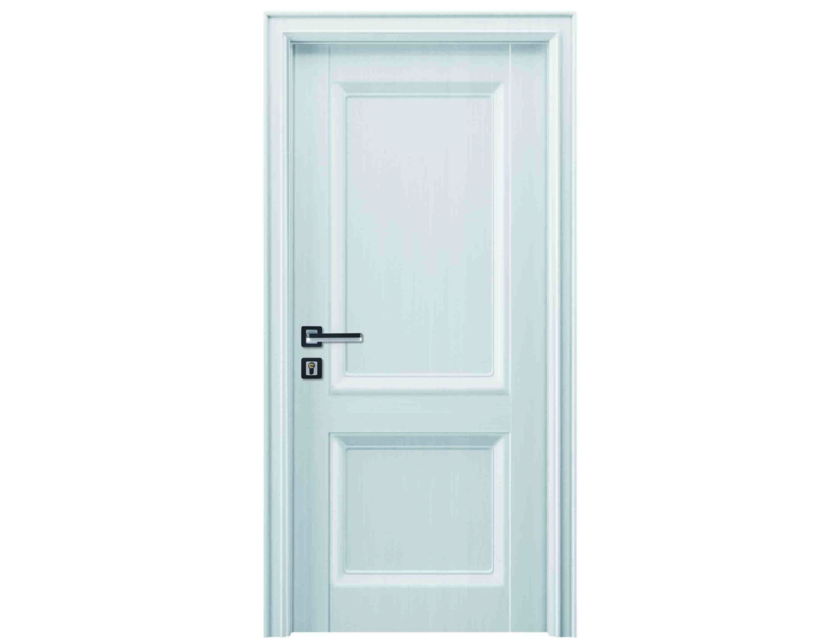 Interior White Prehung Solid Core MDF Doors Single Composite Wood PVC Entry Slabs with Finished Surface Finish