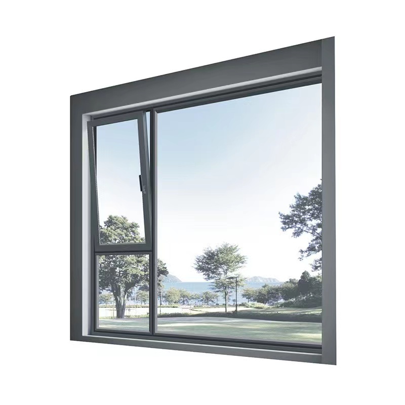 Modern Aluminum Casement Window Soundproof with Vertical Opening Pattern Louver Curtain and Magnetic Feature