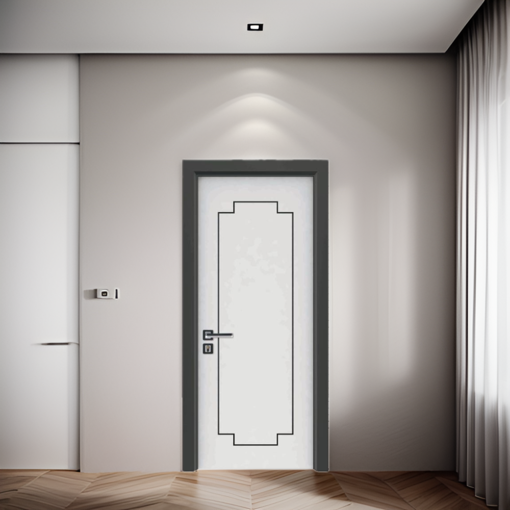 Interior White Prehung Solid Core MDF Doors Single Composite Wood PVC Entry Slabs with Finished Surface Finish