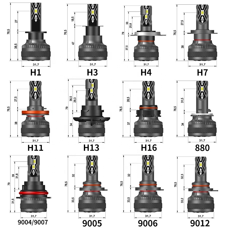 2022 New  External Driver 80W 15000LM H11 CSP Led Car Headlight H7