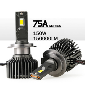 GPNE  OEM 75A High power 75W 15000LM 6000K Super bright h4 h7 D2H IP68 waterproof car Led headlight bulbs