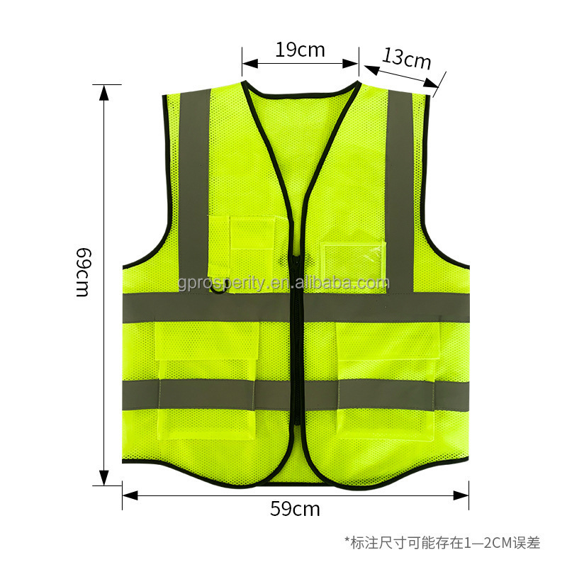 High Quality Orange Summer 100% Polyester Custom Logo Traffic Reflective Safety Vest For Walking At Night