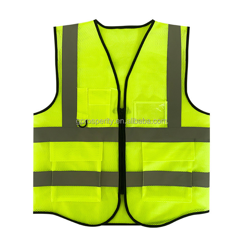 High Quality Orange Summer 100% Polyester Custom Logo Traffic Reflective Safety Vest For Walking At Night