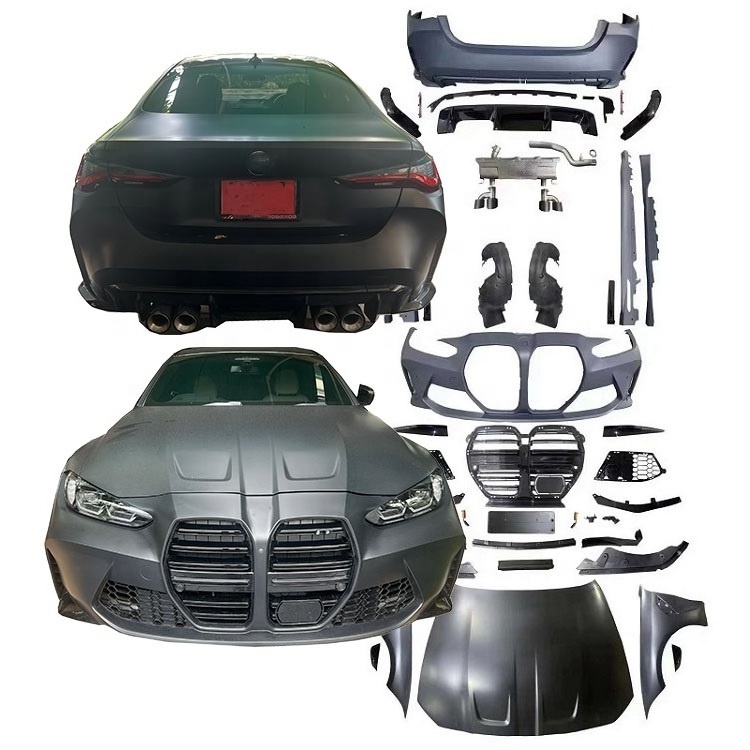 Whole Wide kit G22 M4 Look Body Kit for BMW 4 Series G22 G23 Upgrade M4 Style Car Bumpers 1:1 hood fender with acc hole