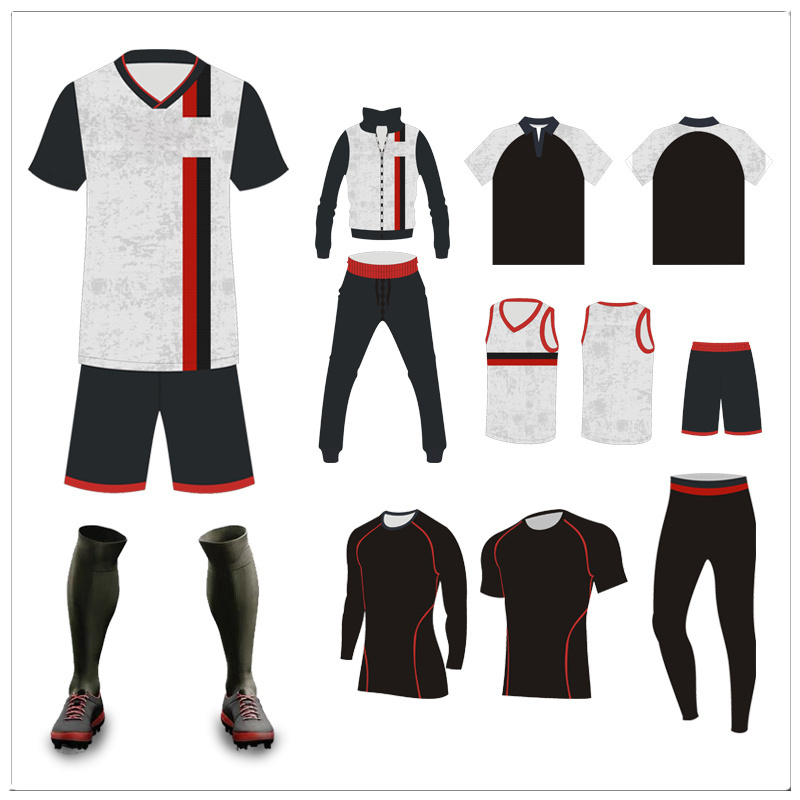 Wholesale Custom Cheap Sportswear Soccer Uniform Football Jerseys  With Logo and Numbers Customized Tshirt