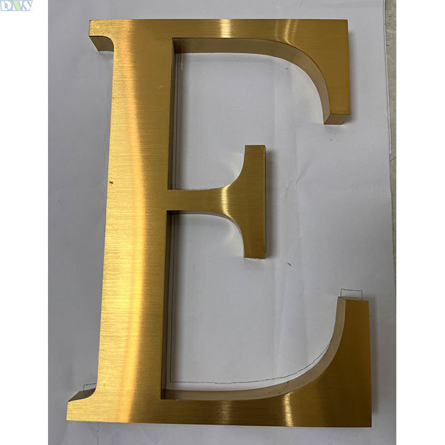 high quality  steel channel letters business signs logo outdoor gold brushed stainless steel letters with factory price