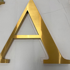 high quality  steel channel letters business signs logo outdoor gold brushed stainless steel letters with factory price