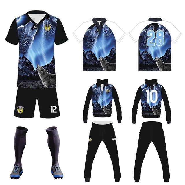 China factory Original OEM football uniform kit full set hot clubs Team soccer wear kit club soccer jersey team suit