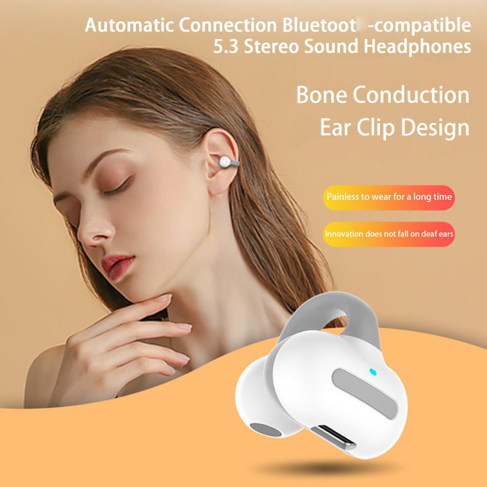 Mini Single Ear-Clip V5.3 Earphone DT3.0 HIFI Bass Music Earring Wireless Earbud M-S8 Touch With Mic Business In-Ear TWS Headset