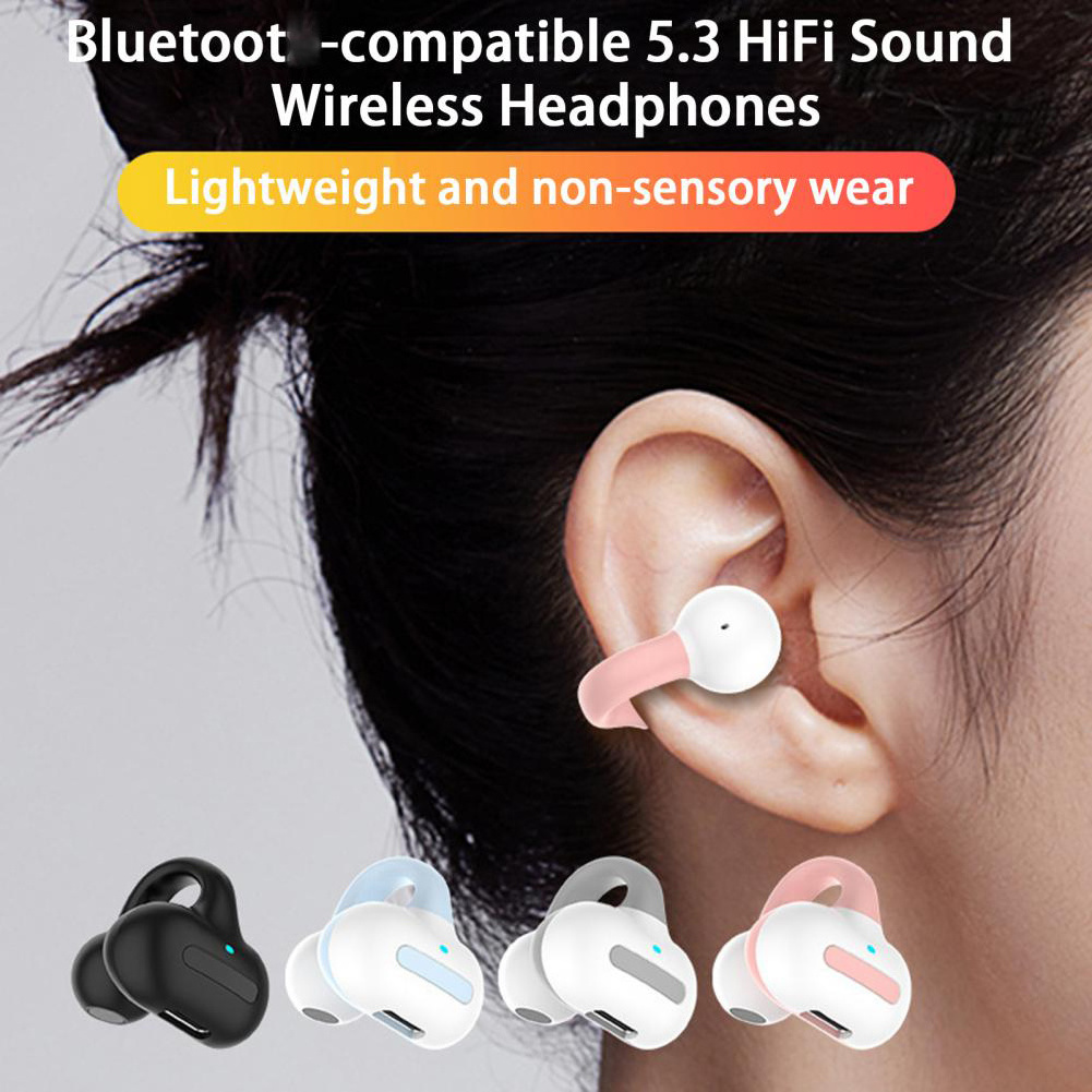 Mini Single Ear-Clip V5.3 Earphone DT3.0 HIFI Bass Music Earring Wireless Earbud M-S8 Touch With Mic Business In-Ear TWS Headset