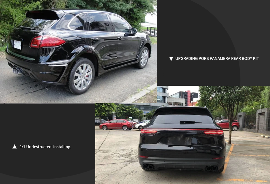 Supply Rear Car bumper facelift body kit For 958 to 9Y0 porsche cayenne body kit Upgrade