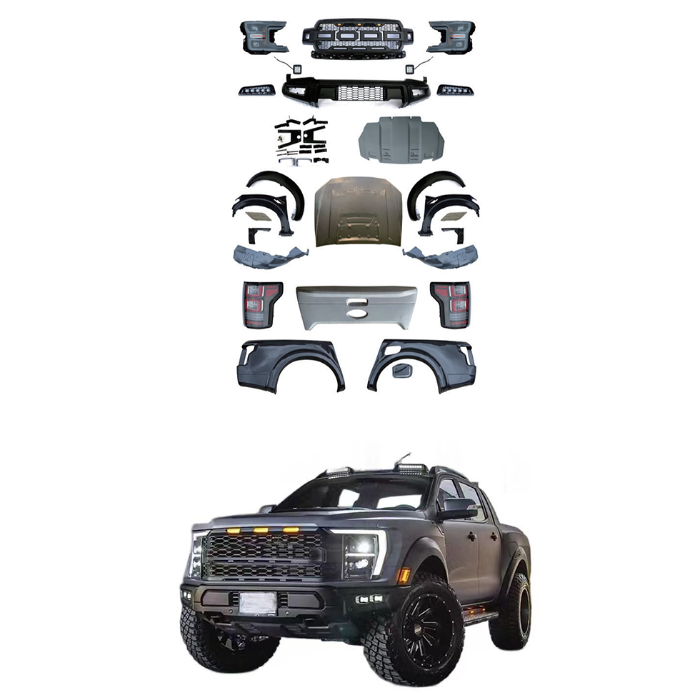 Modified old tyle the new facelift body kit for 2012-2021 Ranger to 2018 F150 Hulk body kit Upgrade