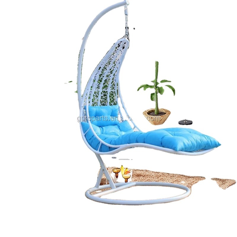 Indoor Balcony Swing Chair PE Rattan Single Seat for Sleeping