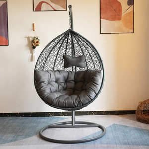 Hanging chair with round frame rattan hanging egg garden rattan swing rattan swing chair wicker tear drop foldable swing chair