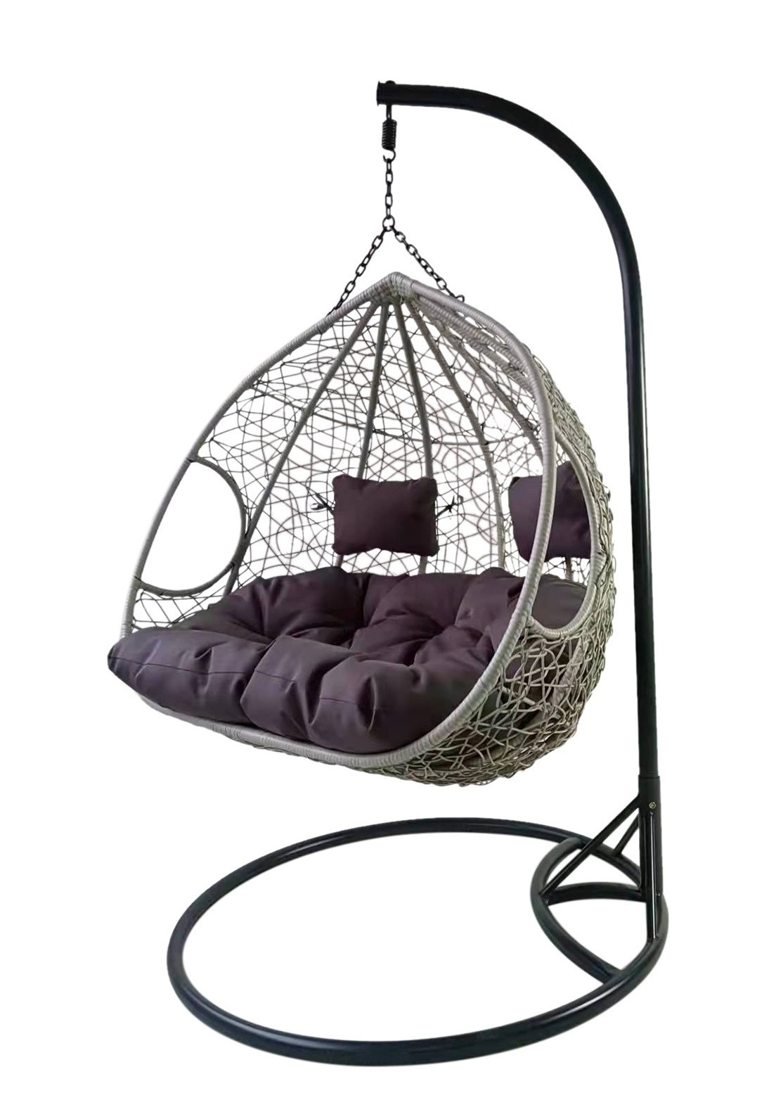 Modern Outdoor Garden Swing Chair Stylish Rattan Patio Swing Chairs with Cushion Adults Relaxation on Balcony