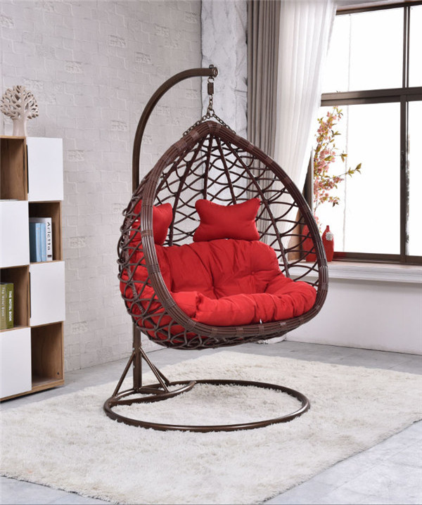 Modern Outdoor Garden Swing Chair Stylish Rattan Patio Swing Chairs with Cushion Adults Relaxation on Balcony