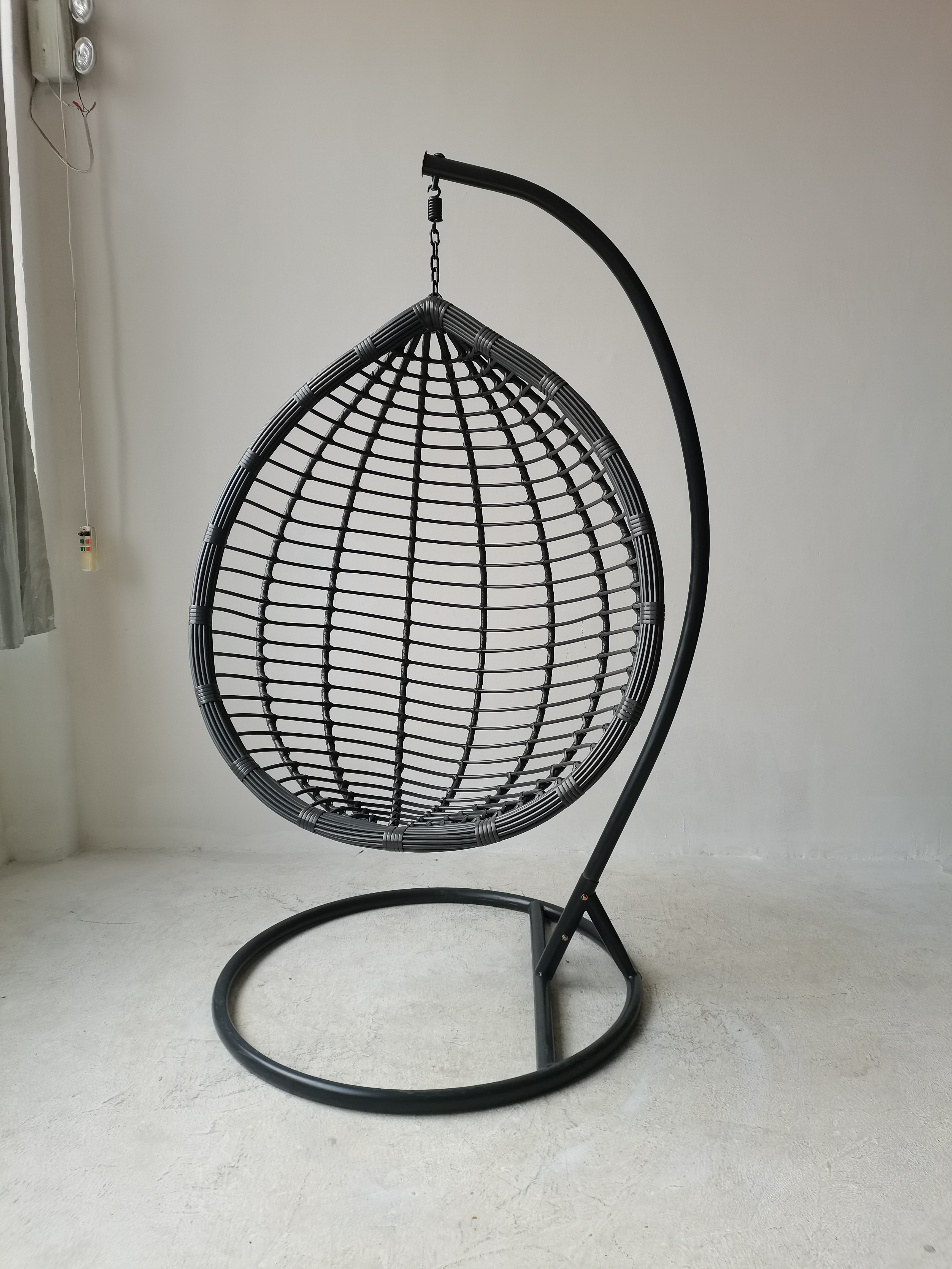 Patio Swings Outdoor Furniture Rope Chair Modern Wicker Rattan Balcony Garden Hanging  Egg Swing Chair With Metal Stand