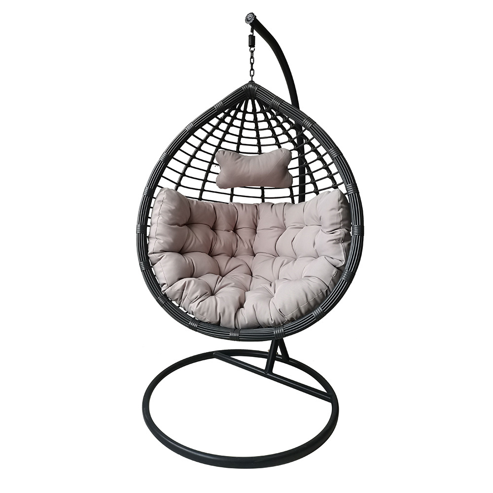 Patio Swings Outdoor Furniture Rope Chair Modern Wicker Rattan Balcony Garden Hanging  Egg Swing Chair With Metal Stand