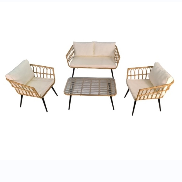 Modern Luxury Outdoor Furniture Table and Chair Set Wicker Rattan Sofa Set Promotion for Hotel, Garden