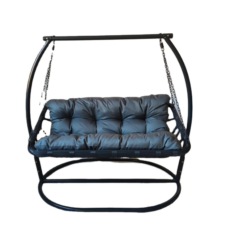 Lower price outdoor hanging egg chair double seat leisure garden swing chair 1901