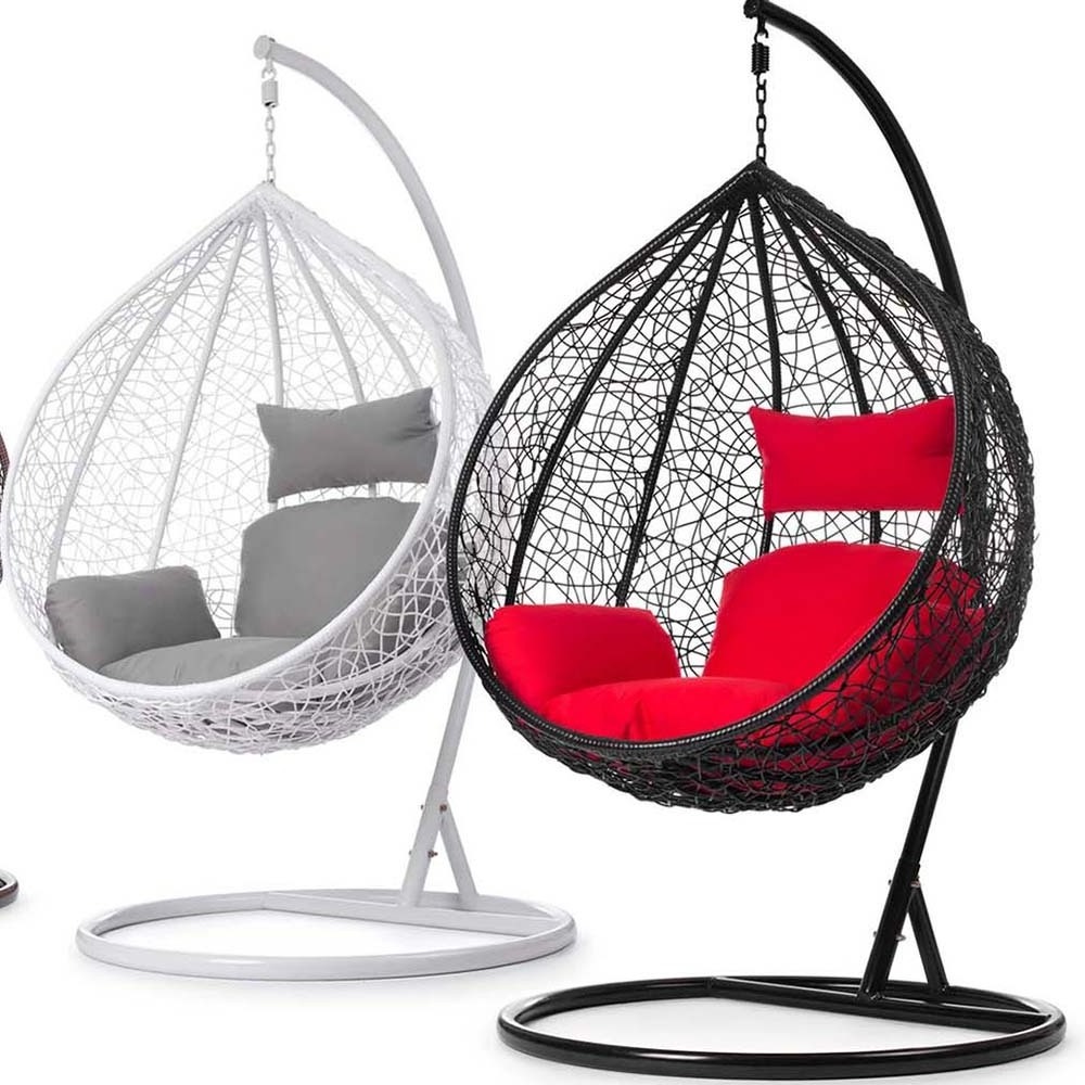 Rattan Hanging Egg Swing Chairs Outdoor Gazebo Swing Wicker Single Seat Chair