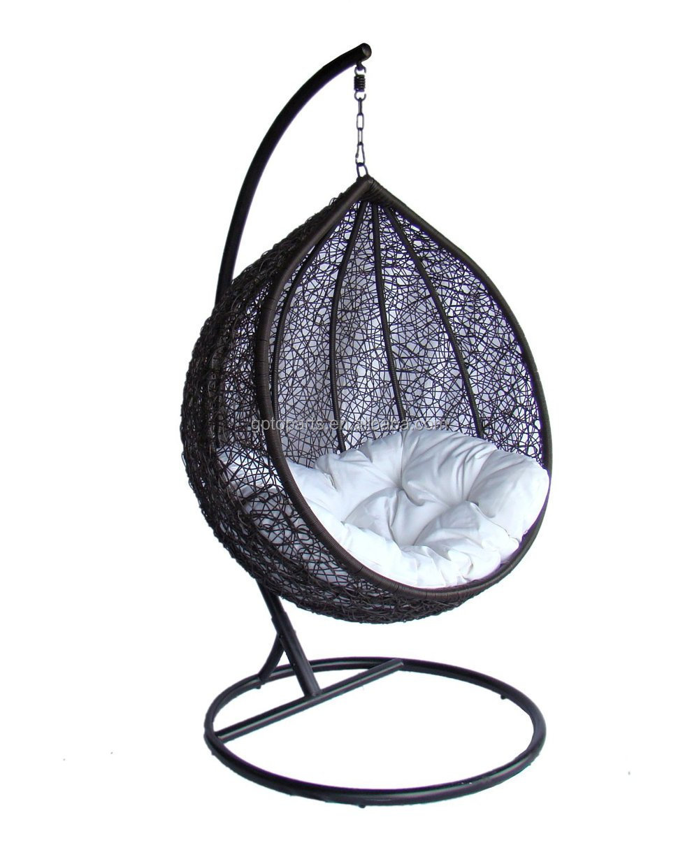 Rattan Hanging Egg Swing Chairs Outdoor Gazebo Swing Wicker Single Seat Chair