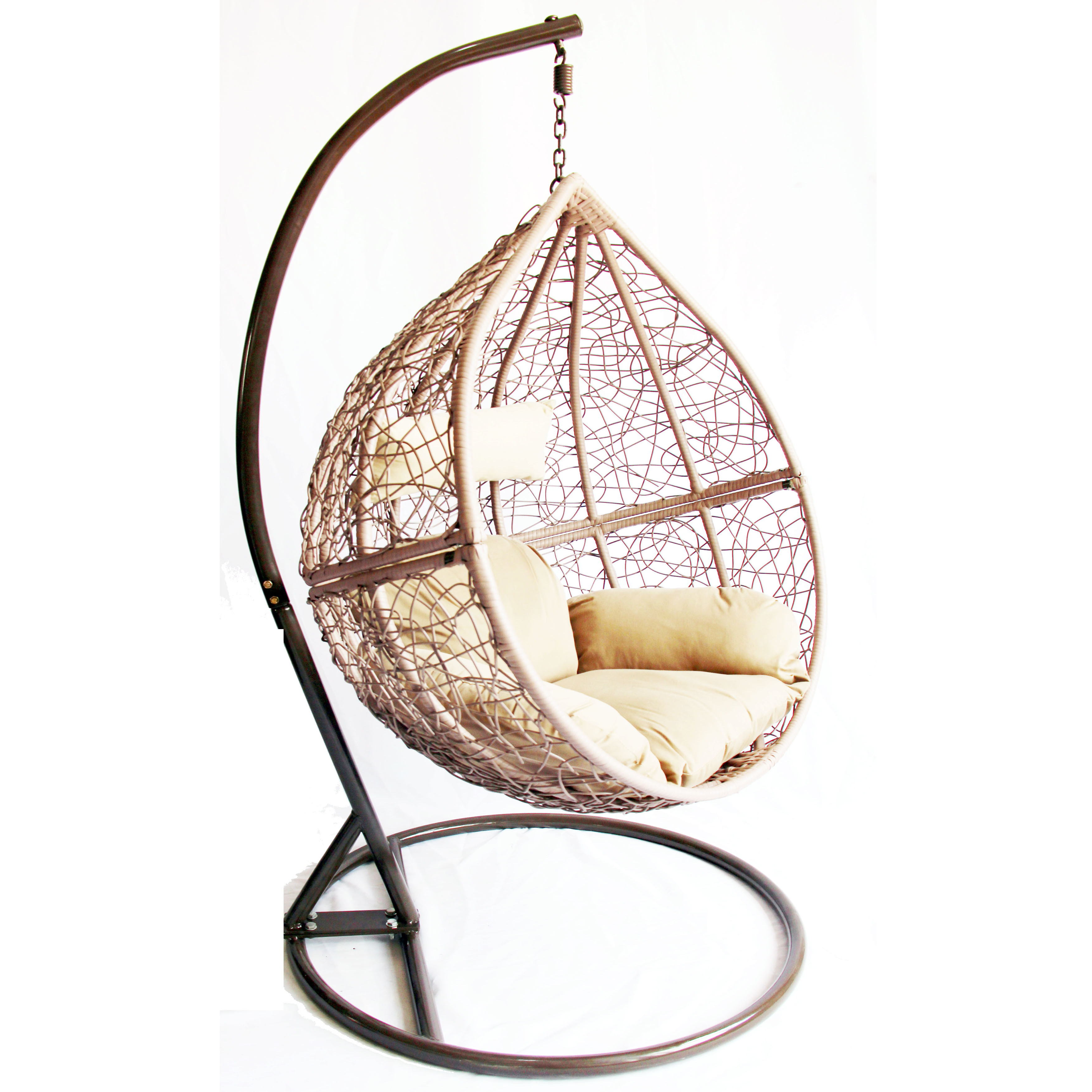 Rattan Hanging Egg Swing Chairs Outdoor Gazebo Swing Wicker Single Seat Chair