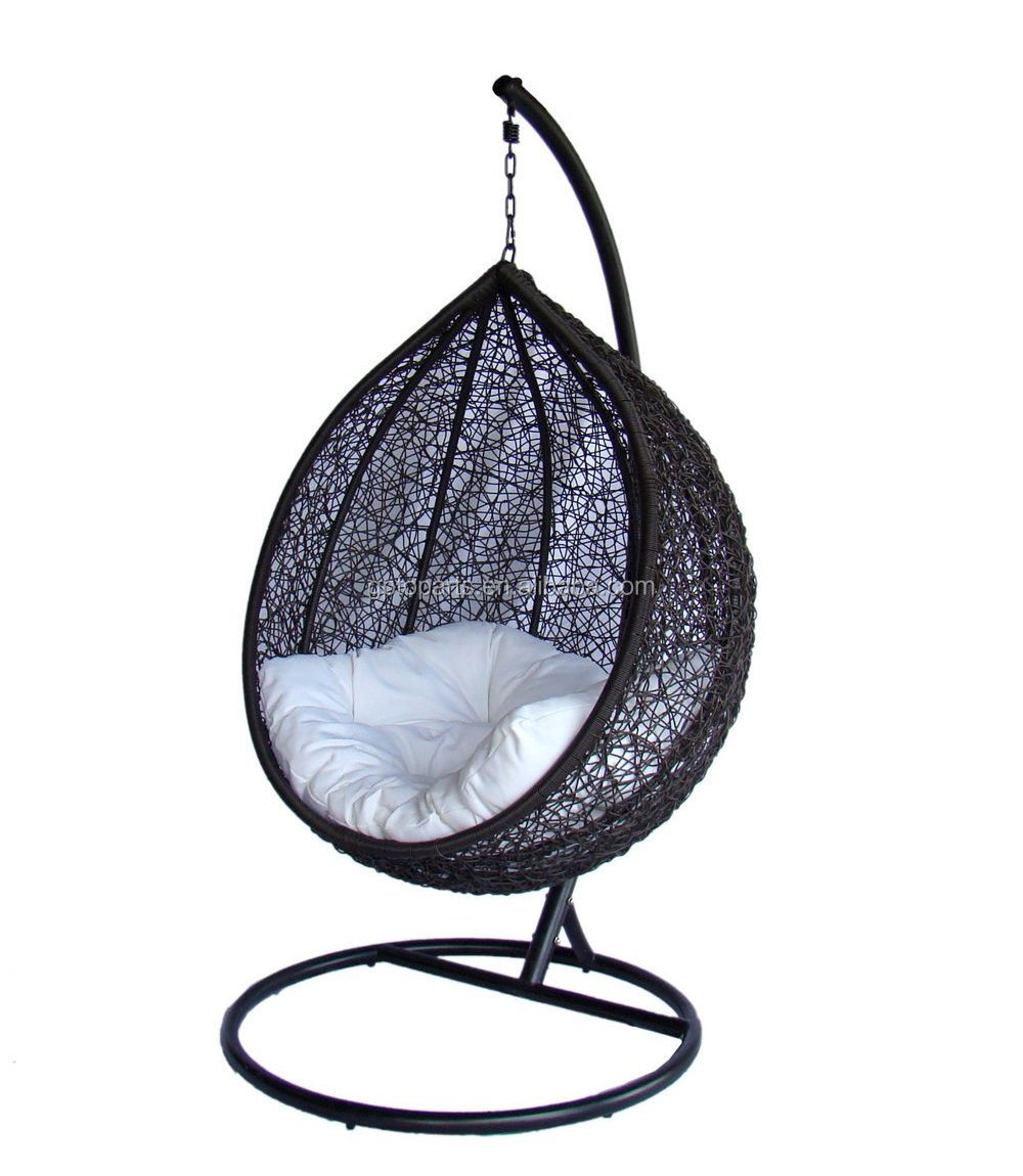 Rattan Hanging Egg Swing Chairs Outdoor Gazebo Swing Wicker Single Seat Chair