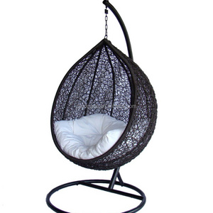 Rattan Hanging Egg Swing Chairs Outdoor Gazebo Swing Wicker Single Seat Chair